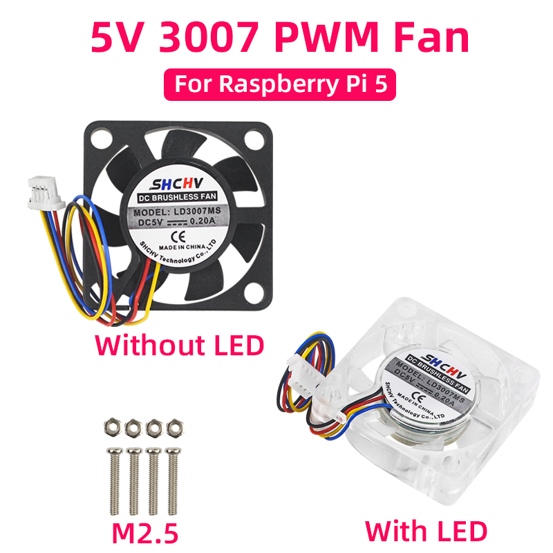 Raspberry Pi Water Cooling Kit - 5V 3007 팬 PWM 속도 조절